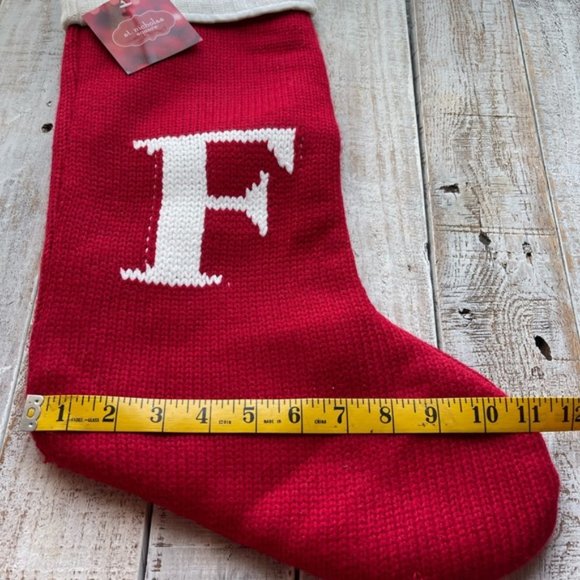 NWT St. Nicholas Square Initial F knit stocking Large 20 inch long - Picture 3 of 4